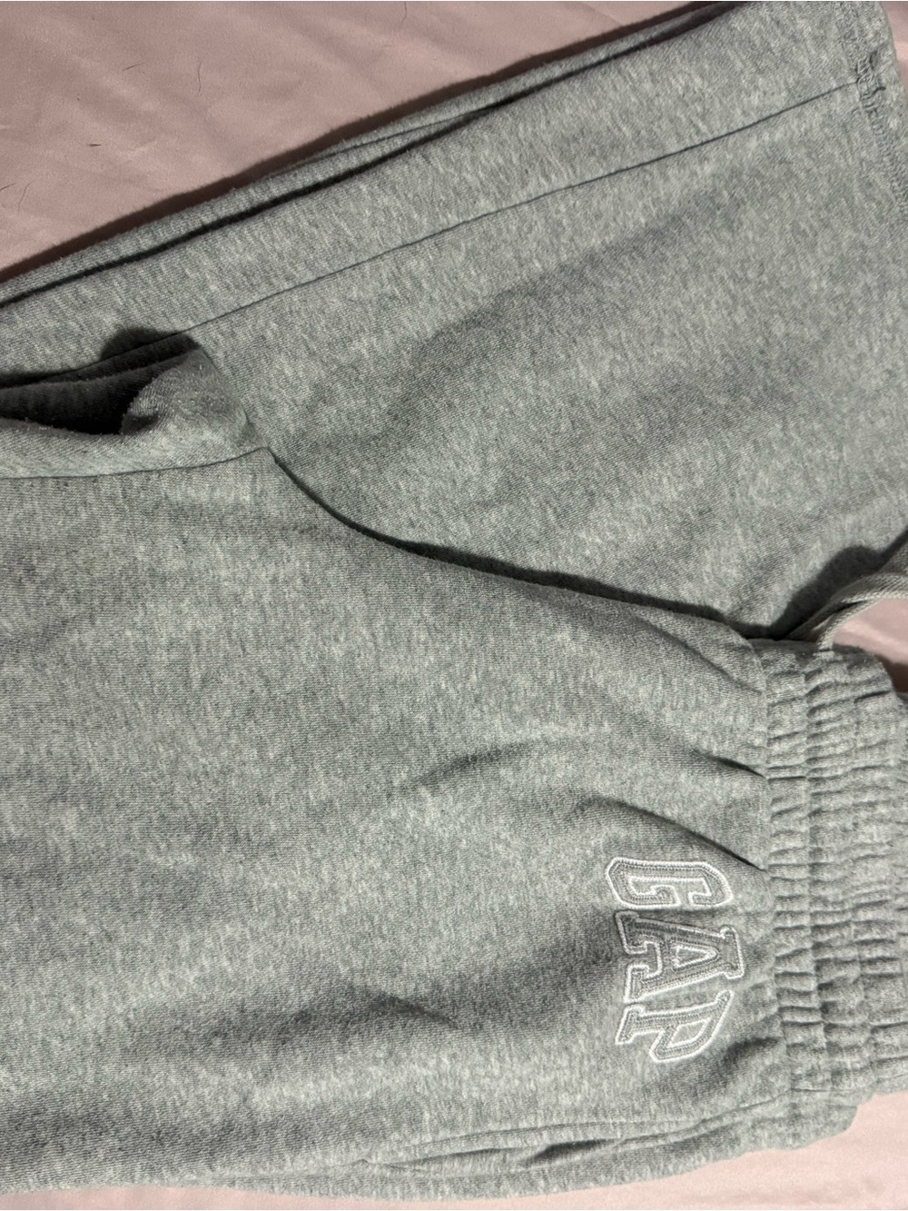GAP Heather Gray Embroidered Logo Joggers